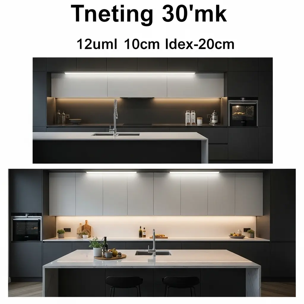 Contemporary kitchen design featuring energy-efficient LED under-cabinet lights