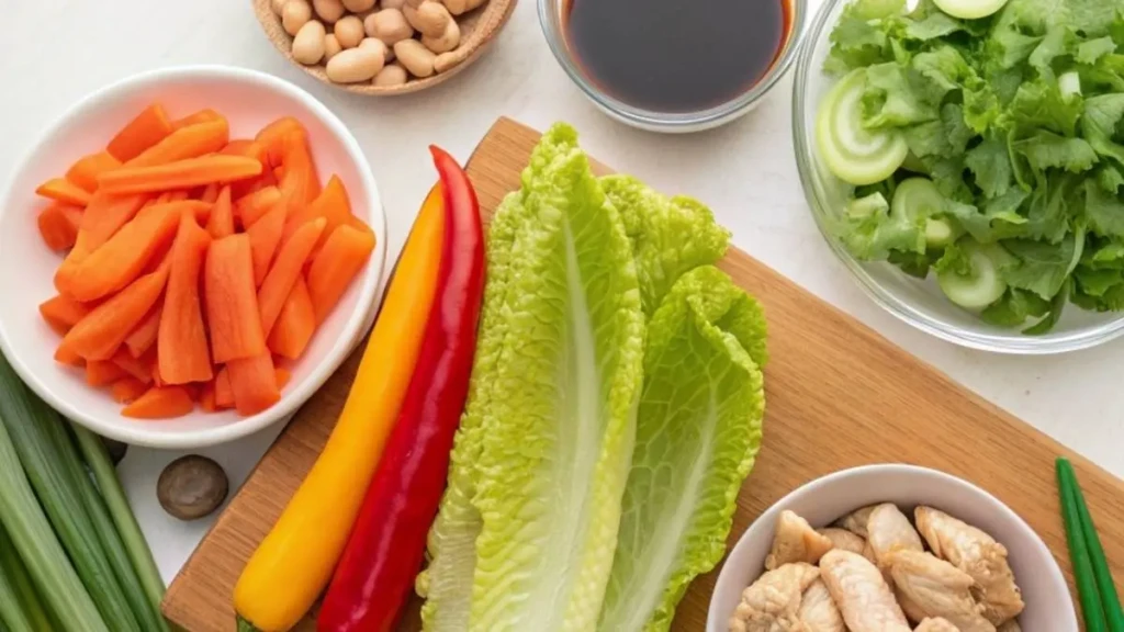 Ingredients need for Cashew Chicken Lettuce Wraps Ingredients need for Cashew Chicken Lettuce Wraps