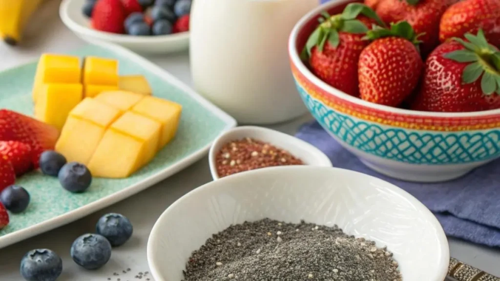 Ingredients of Mix Fruit Chia Pudding Recipe Ingredients of Mix Fruit Chia Pudding Recipe