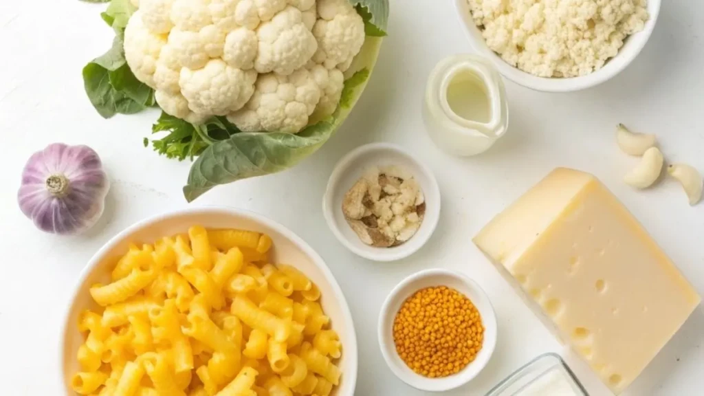 Ingredients for Cauliflower Mac and Cheese Ingredients for Cauliflower Mac and Cheese