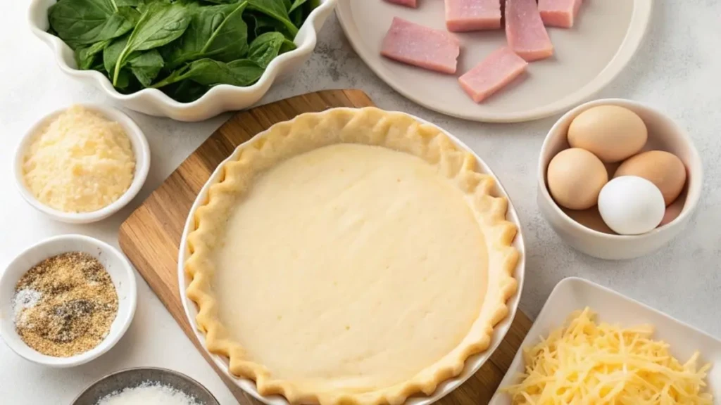 Ingredients for Perfect Ham and Spinach Quiche Recipe