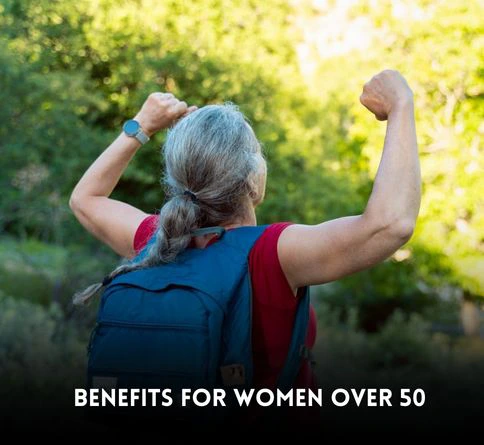 Rucking for Women: Benefits, Tips, and Training Guide illustrating benefits of rucking for women over 50 with joint-friendly fitness and bone health