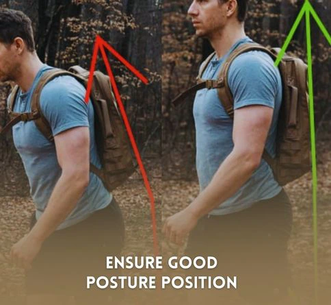 To start rucking for beginners, the step 5- Ensure good Posture Position