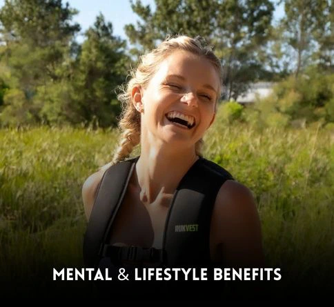Rucking for Women: Benefits, Tips, and Training Guide showing outdoor rucking exercise to reduce stress and improve mental health