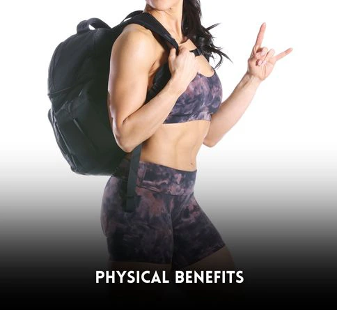 Rucking for Women: Benefits, Tips, and Training Guide demonstrating rucking benefits for women including strength, posture, and endurance improvement