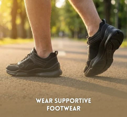 To start rucking for beginners, the step 6-Wear Supportive Footwear 