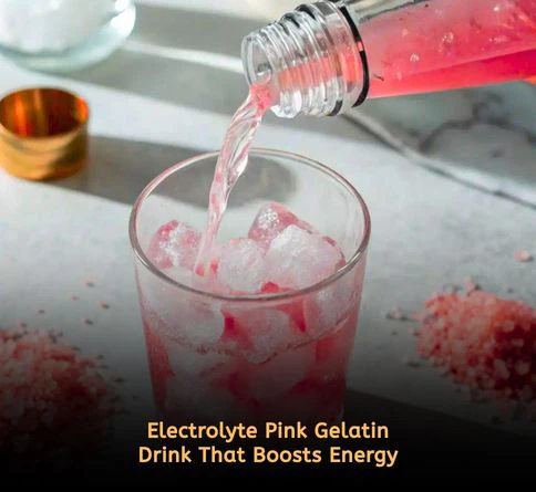 Pink salt gelatin electrolyte boost drink for weight loss hydration low calorie recipe to reduce cravings and support energy