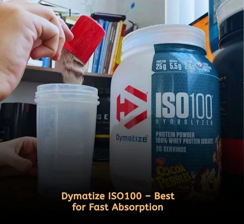 Dymatize ISO100 protein powder for weight loss with fast absorption and low-calorie whey isolate formula