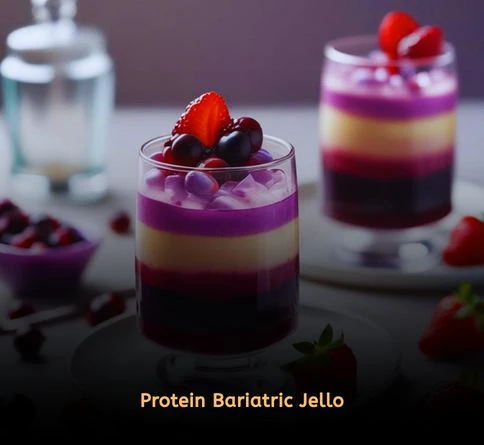 Protein bariatric jello for weight loss made with gelatin and added protein to support satiety and muscle health