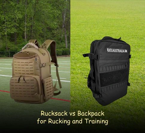 Rucksack vs Backpack for rucking and training showing weight distribution, stability, and comfort differences during long-distance workouts and heavy load carrying