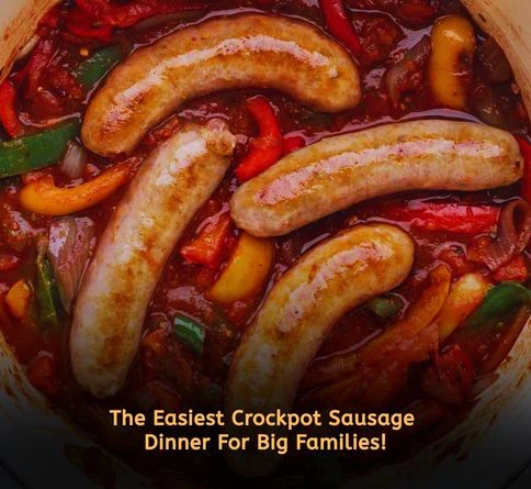 Italian sausage and peppers slow cooked in marinara sauce for a hearty summer dinner.
