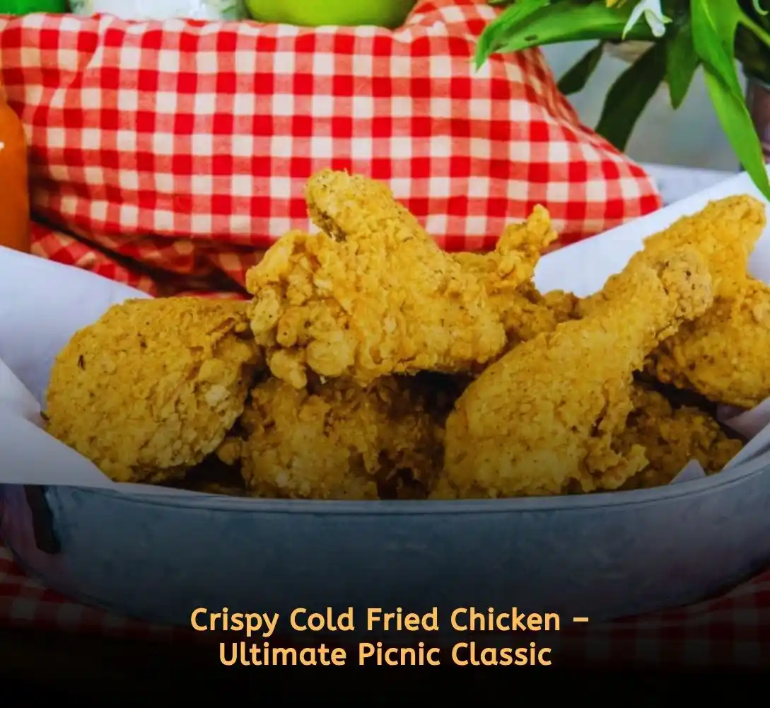 Cold fried chicken pieces packed for easy picnic food ideas and family trips