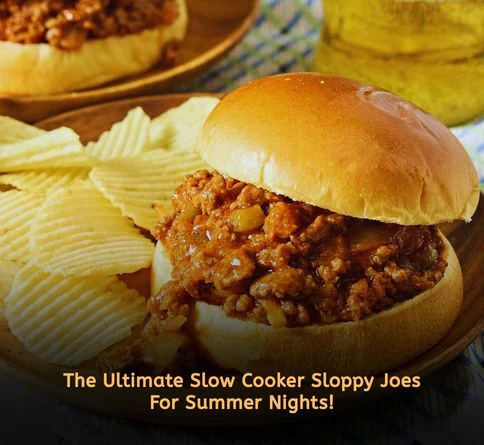 Classic sloppy joe sandwiches filled with rich slow cooked beef mixture on toasted buns.