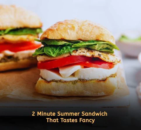Caprese sandwich with mozzarella tomatoes basil and balsamic glaze on crusty bread for easy summer lunches