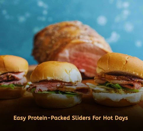 Cold roast beef sliders with provolone cheese and horseradish mayo on mini buns