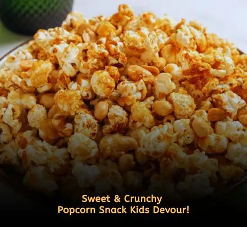 Homemade popcorn mix with pretzels and dried fruit for kids picnic.