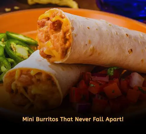 Mini bean and cheese burritos wrapped for kids picnic lunch.
