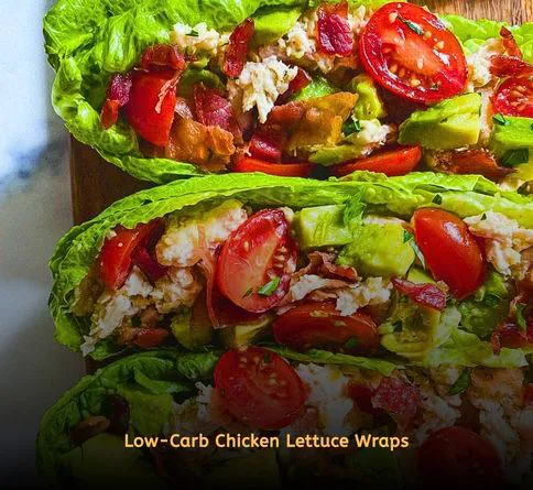 Chicken salad served in fresh lettuce leaves picnic style
