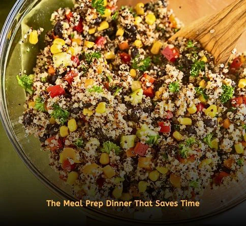 Quinoa and black bean mason jar salads layered with corn and salsa.