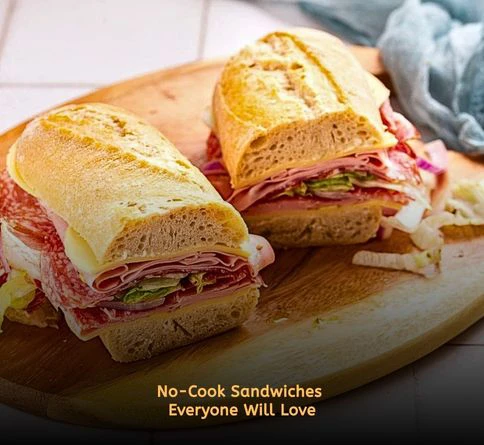 Italian grinder sandwiches loaded with salami, provolone, and shredded lettuce.