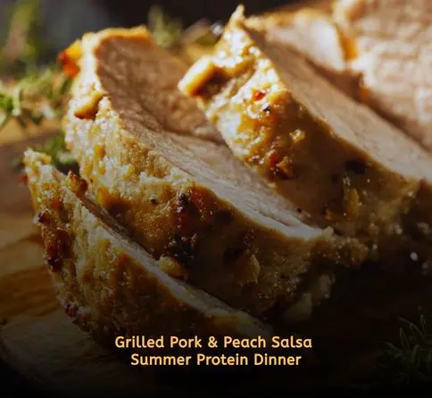 Grilled pork tenderloin topped with peach salsa for a summer meal.