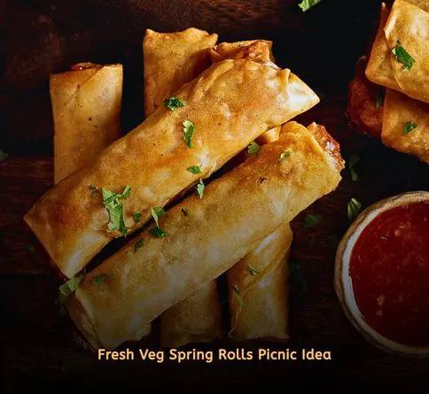 Fresh spring rolls with vegetables and shrimp