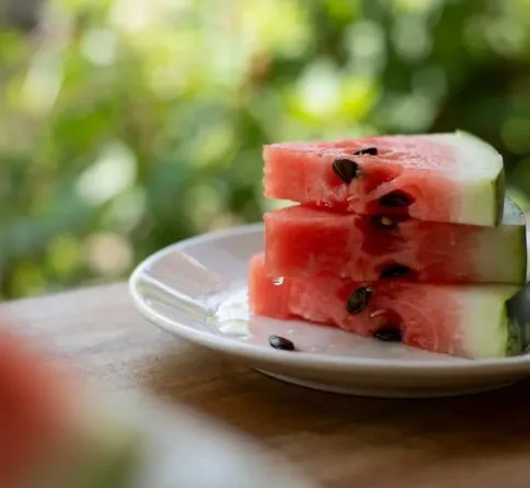 Watermelon Fresh watermelon slices, a hydrating food to eat before exercise
