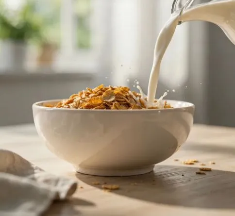 Whole Grain Cereal with Milk Whole grain cereal with milk, an easy pre-workout breakfast option