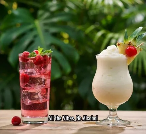 Frozen virgin piña colada in a glass with a pineapple wedge