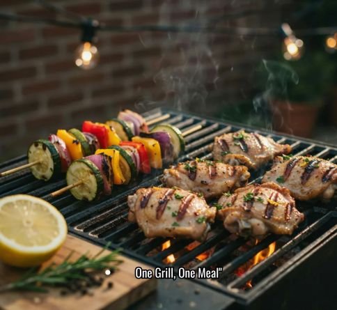 Broiled salmon topped with avocado salsa