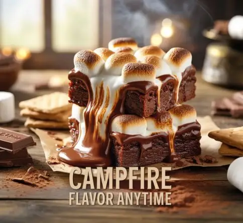 S'mores brownies with graham cracker crust, fudgy chocolate layers, and toasted marshmallows on top.