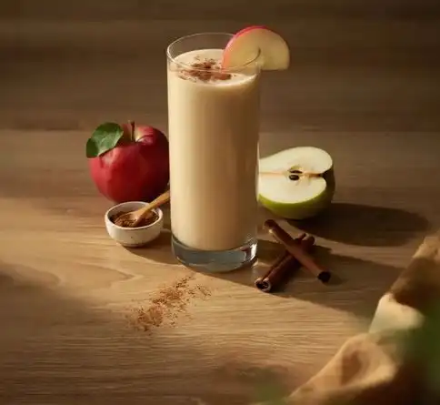  Apple cinnamon pear fruit smoothie recipe dusted with ground cinnamon