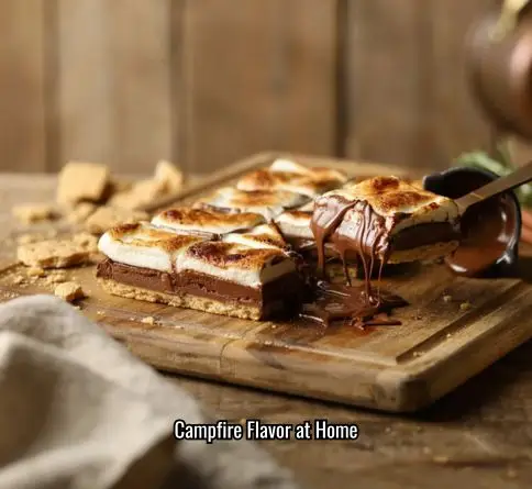 Gooey s'mores dessert bars with toasted marshmallows, melted chocolate, and graham cracker crust.
