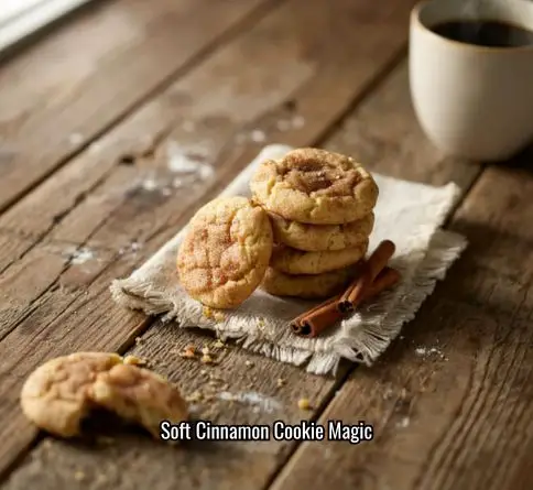 Homemade snickerdoodle cookies coated with cinnamon sugar and baked until golden.