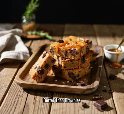 Soft chewy blondies loaded with chocolate chunks and finished with flaky sea salt.